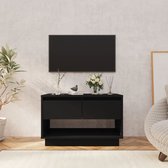 vidaXL - Tv-meubel - 70x41x44 - cm - bewerkt - hout - zwart