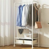 Simpele Kapstok - Kapstok - Staand - Jassen Kapstok - Kledingrek - Opbergrek Kleding - Wit