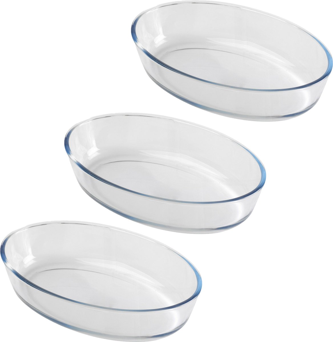 Chef Traiteur Ovenschaal van borosilicaat glas - 3x - ovaal - 0.75 Liter - 22 x 14 x 5 cm