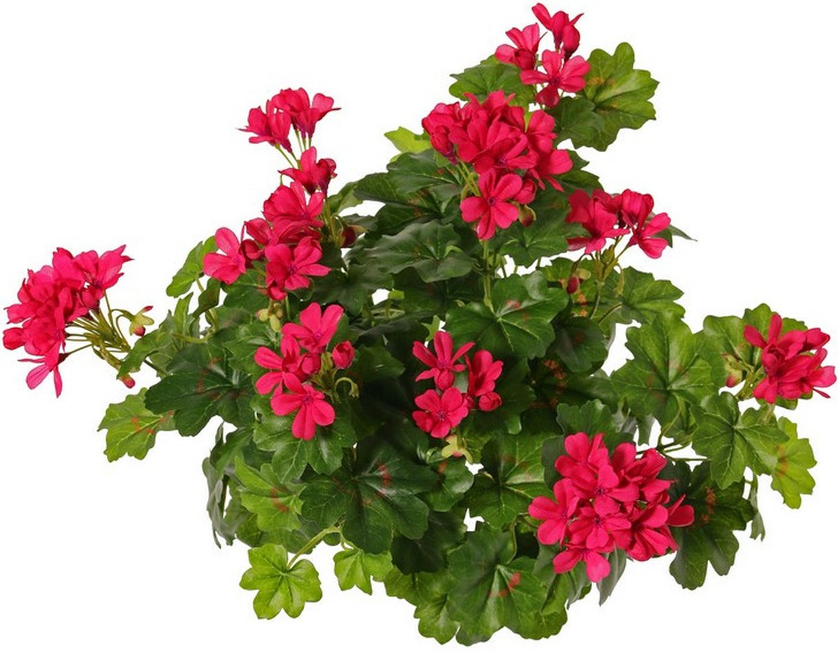 Topart Kunstbloemen boeket Oostenrijkse Geranium fuchsia roze 40 cm - Kunstplanten met bloemen
