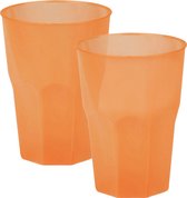 Santex drinkglazen frosted - oranje - 12x - 420 ml - onbreekbaar kunststof - Cocktailglazen