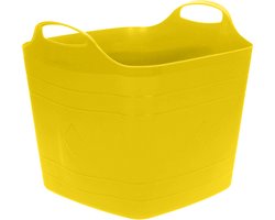 Excellent Houseware Flexibele emmer - geel - 25 liter - kunststof - vierkant - 35 x 38 cm
