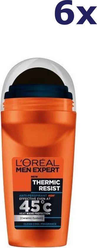L’Oréal Paris Men Expert Thermic Resist - Deodorant Roller - 6 x 50ml - L’Oréal Paris Men Expert