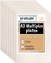 Creative Deco Plaques Multiplex A3 3mm - 10 Pièces - Bois de Peuplier
