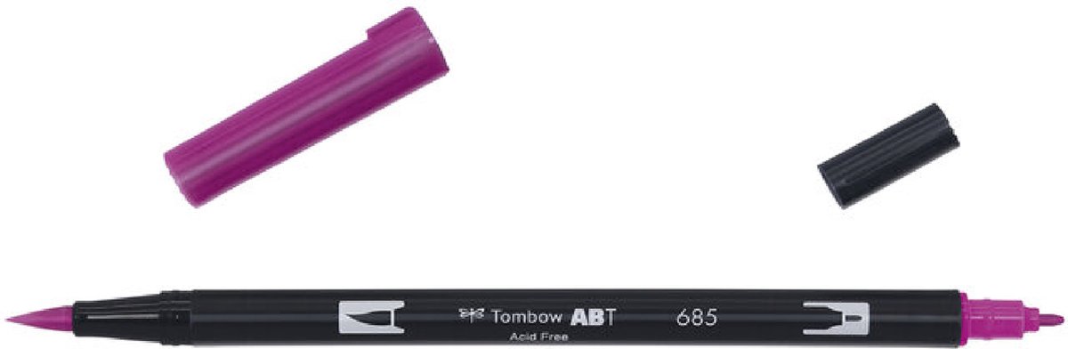 Tombow ABT Dual Brush Pen 685 deep magenta - Incl. Goodie