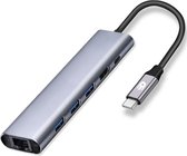 Drivv. Premium USB C Hub 6 in 1 - HDMI 4K 60Hz - PD 100W - USB 3.0 - Ethernet 1000 Gbps - USB Splitter - Adapter - Geschikt voor Macbook, Windows en meer - Space Grey
