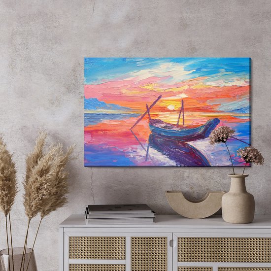 Peinture Roi - Toile Peinture Bateaux de pêche en mer - 70 x 50 cm