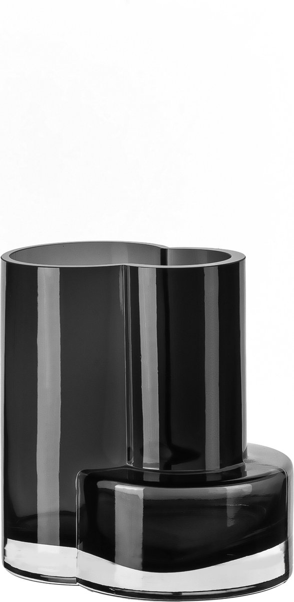Glazen vaas van top innovatief design met constructivistische touch, FUSIO 20 Grey