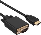 Convertisseur de câble HDMI vers VGA de haute qualité - Câble HDMI vers VGA (1,8 mètre) - Zwart