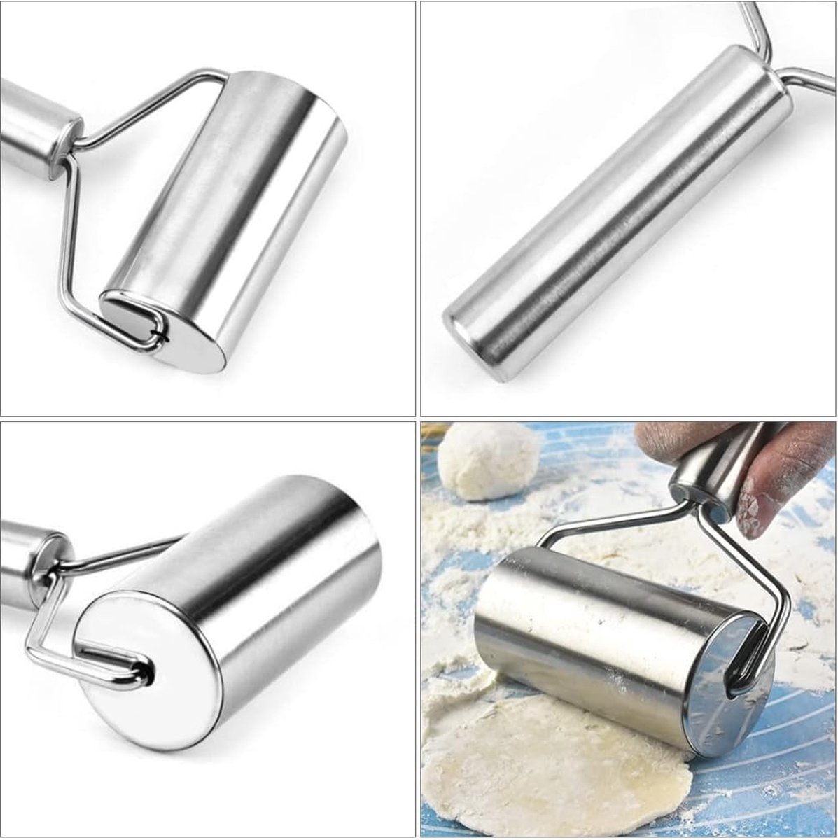 Deegroller 42 cm roestvrijstalen deegroller met gouden titanium coating voor het