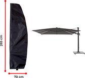 Luxe parasolhoes met rits voor zweefparasol | 260 x 70 cm | Waterdicht | Rits | Geschikt voor parasol van 300 cm | Zwart