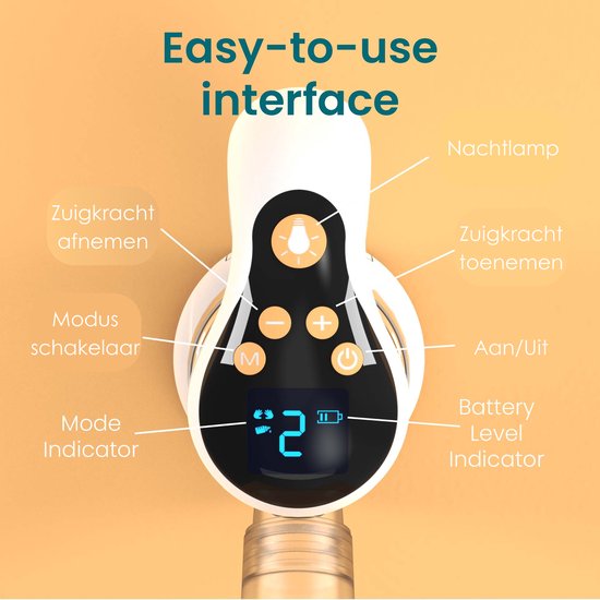 TensCare - Nouri Auto Borstkolf - Efficiënt en Comfortabel met 8 Zuigniveaus - Bekroonde Elektrische Kolf met Multimodale Technologie, Stil en Oplaadbaar - BPA-vrij en Voorzien van LCD Display en Nachtlicht van Tenscare — afbeelding 2
