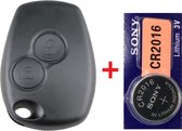 Boîtier de clé de voiture 2 boutons avec batterie Sony adapté pour clé Renault Kangoo / Renault Master / Renault Twingo / Dacia Logan / Sandero / Opel Movano / Renault .
