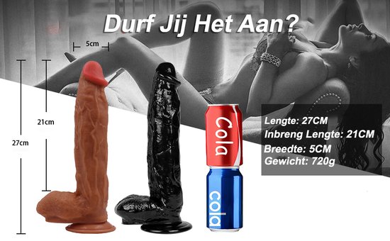 IntiMate® DeepThrill - Realistische Dual Layer Dildo met Zuignap - Luxe Groot Formaat XXL Dildo 27cm - Voelt Levensecht - Veilig Medisch Siliconen - Sex Toys Voor Vrouwen - Discrete Verpakking