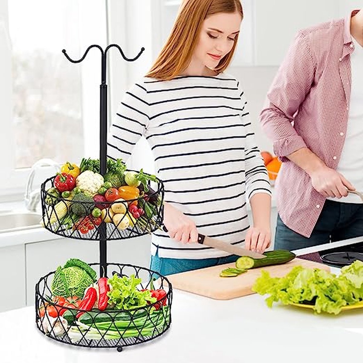 Corbeille Fruit Panier Fruits - Corbeille A Fruit Avec Couvercle- Bols à Fruits Pour Snacks