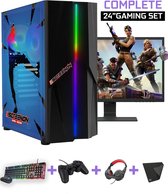 ScreenON - Complete Fortnite Gaming PC Set - X11899 - V1 ( Game PC X11899 + 24 Inch Monitor + Toetsenbord + Muis + Controller )
