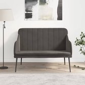 The Living Store Fluweel Bankje - Donkergrijs - 110x76x80 cm - Comfortabele zitting - Stevig metalen frame