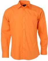 Chemise en popeline à manches longues James et Nicholson pour hommes (Oranje) taille XXXL