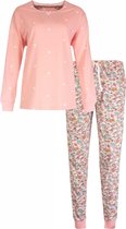 Tenderness Dames Pyjama Set - Bloemetjes print - 100% Gekamde Katoen - Roze- Maat 3XL