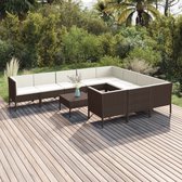 The Living Store Loungeset Tuinmeubelset - 57x69x69 cm - Bruin