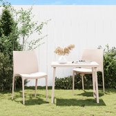 Chaise de terrasse The Living Store - Empilable - Polypropylène - 50 x 46 x 80 cm - Crème