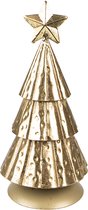 HAES DECO - Decoratieve Kerstboom - Formaat Ø 8x20 cm - Kleur Goudkleurig - Materiaal Metaal - Kerstversiering, Kerstdecoratie