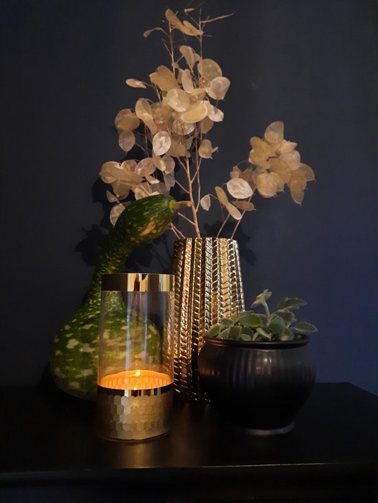 vase à fleurs cactus or