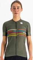 Sportful Fietsshirt Korte Mouwen Groen Multikleur Dames - V�lodrome W Short Sleeve Jersey Beetle-XL