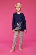 Woody pyjama jongens/heren - donkerblauw - kalkoen - 232-10-PLU-S/839 - maat 104