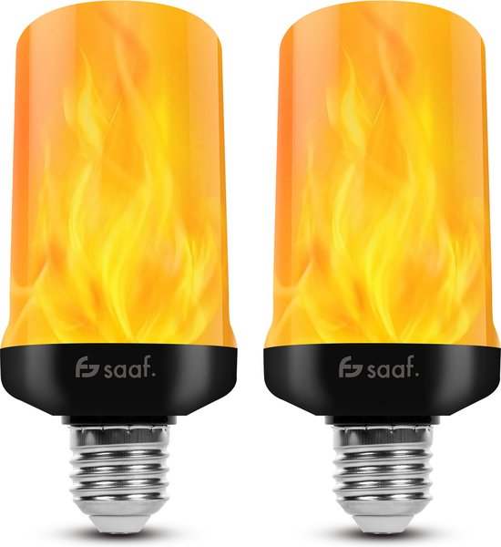 Lampes d'ambiance LED Saaf - 2 pièces - E27 - Éclairage de flamme pour  salon, chambre