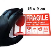 Breekbaar sticker - 30 stuks - 9 x 15 cm - Sticker fragile- Doos stikker - Verzend sticker - Voorzichtig - Verzenddoos stickers - Fragile