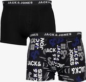 Jack & Jones heren boxershorts 2-pack tekstopdruk - Zwart - Maat S