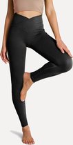Namastae® Zwarte legging | Yoga legging dames | Yoga broek dames | Cross over legging | Ankle length | Zwart | Maat 34 (S)