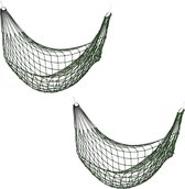 Relaxdays hangmat net - set van 2 - lichtgewicht - 1 persoons - tot 120 kg - buiten - - groen