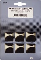 QlinQ Anti-krasvilt - 18x - bruin - 28 mm - rond - zelfklevend - meubel beschermvilt