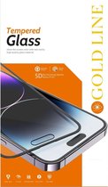 ISWISS - iPhone 14 pro black - Screenprotector - Tempered Glass - Beschermglas - 5D - Gold line