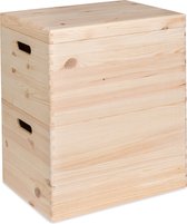 Haudt® Coffret empilable en bois - 2 caisses en bois - boîte de rangement - bois de pin