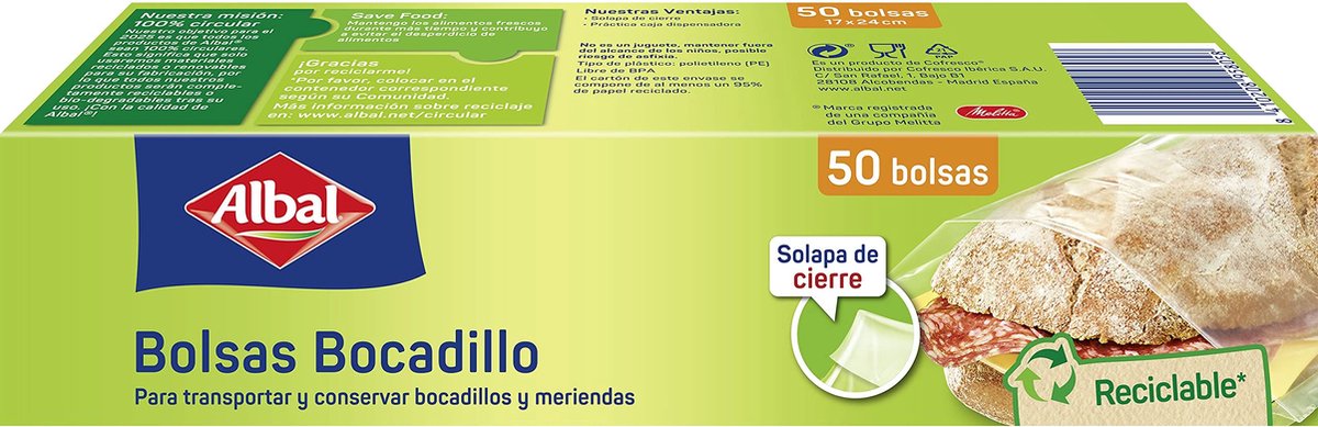 Goedkoopste Broodtrommel Albal (50 uds) (1 l
