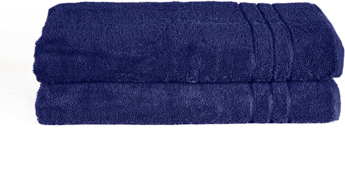 Komfortec Set van 2 Handdoeken 70x200 cm, 100% Katoen, XXL Saunahanddoeken, Saunahanddoek Zacht, Grote badstof, Sneldrogend,Blauw