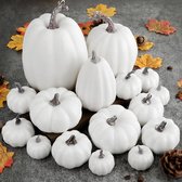 Gresorth 10pcs Fake Black Pumpkins Halloween Decoration Artificial Stackable Pumpkins Set for Porch Home Party Kitchen Table Autumn Autumn Centerpiece