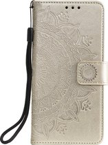 Shop4 - Geschikt voor iPhone 12 mini Hoesje - Wallet Case Mandala Patroon Goud