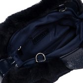 Fun fur crossbody tas (donkerblauw)