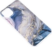 Shop4 - Geschikt voor iPhone 14 Pro Hoesje - Zachte Back Case TPU Siliconen Waterverf Goud