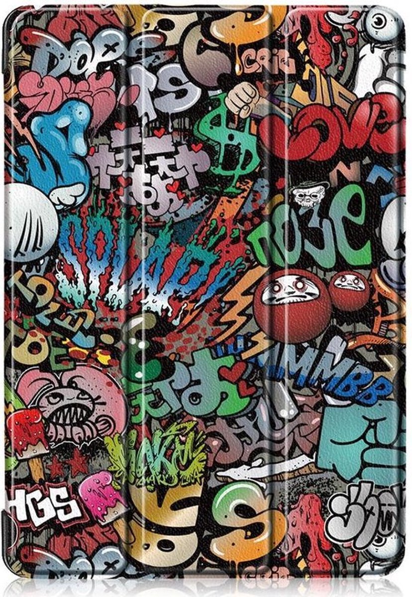 Shop4 - Geschikt voor Lenovo Tab E10 Hoes - Smart Book Case Graffiti