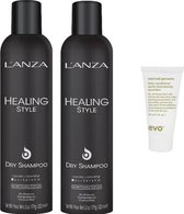 2x L'Anza Healing Style Dry Shampoo Hold 1. + Gratis Evo Travel Size