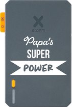 Xtorm Powerbank 5 000mAh Blauw - Design - Papa's Superpower - Port USB-C - Léger / Format voyage - Convient pour iPhone et Samsung