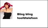 Koptelefoon Bling Bling met strass diamantjes - Festival thema feest fun hoofdtelefoon verjaardag