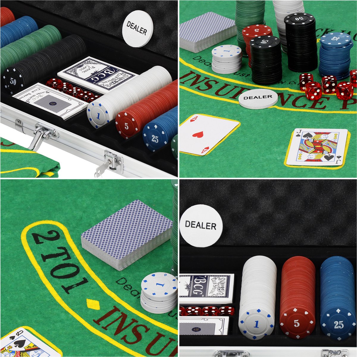 Set de poker - SLOWPLAY - Nash - 300 jetons argile 14 g - Mallette