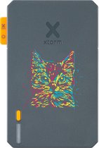 Xtorm Powerbank 5 000mAh Blauw - Design - Doodle Cat - Port USB-C - Léger / Format voyage - Convient pour iPhone et Samsung
