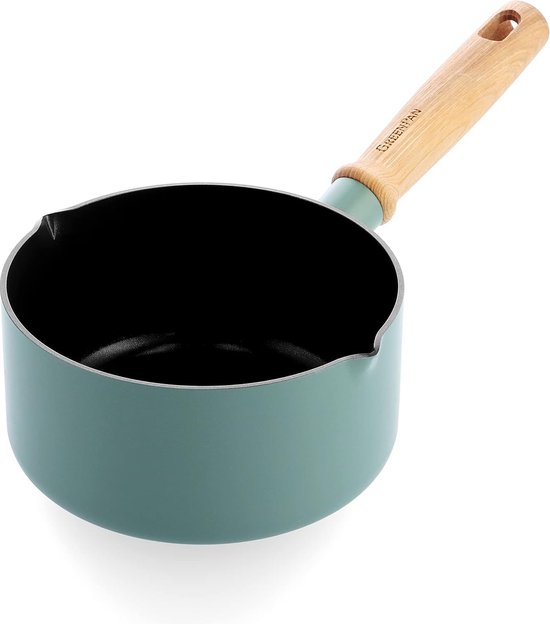 Casserole antiadhésive en céramique saine 24 cm/2,7 l, manche inspiré du  bois, sans